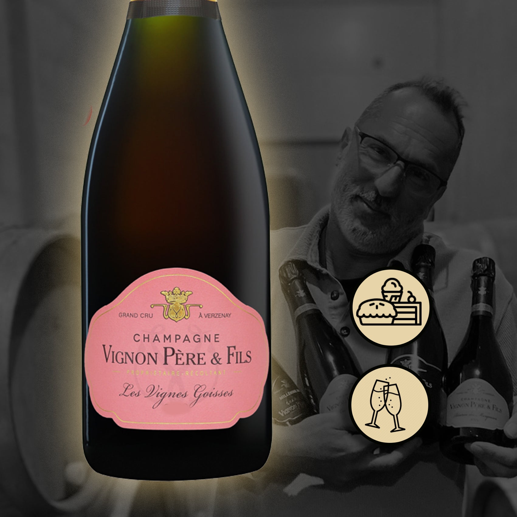 Rosé millésime (2020) Grand Cru brut nature champagne